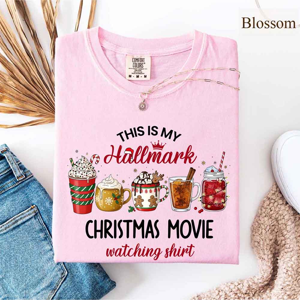 Christmas Movie Comfort Colors Shirt Hallmark Watching Tee Adorb Custom Tees