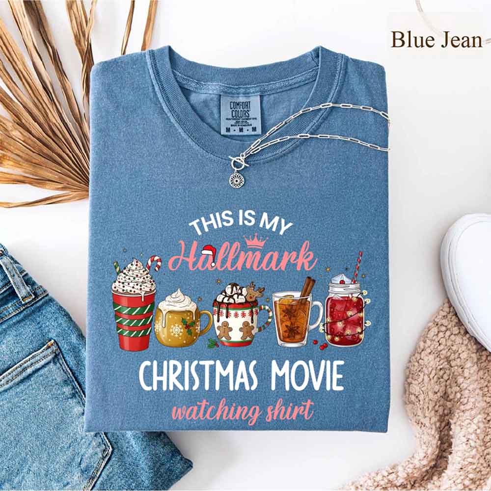 Christmas Movie Comfort Colors Shirt Hallmark Watching Tee Adorb Custom Tees