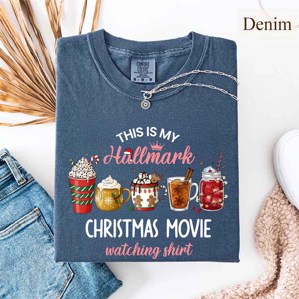 Christmas Movie Comfort Colors Shirt Hallmark Watching Tee Adorb Custom Tees