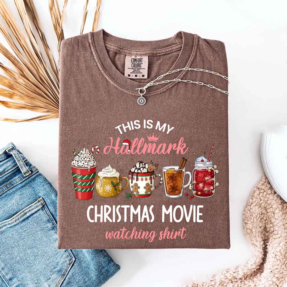 Christmas Movie Comfort Colors Shirt Hallmark Watching Tee Adorb Custom Tees