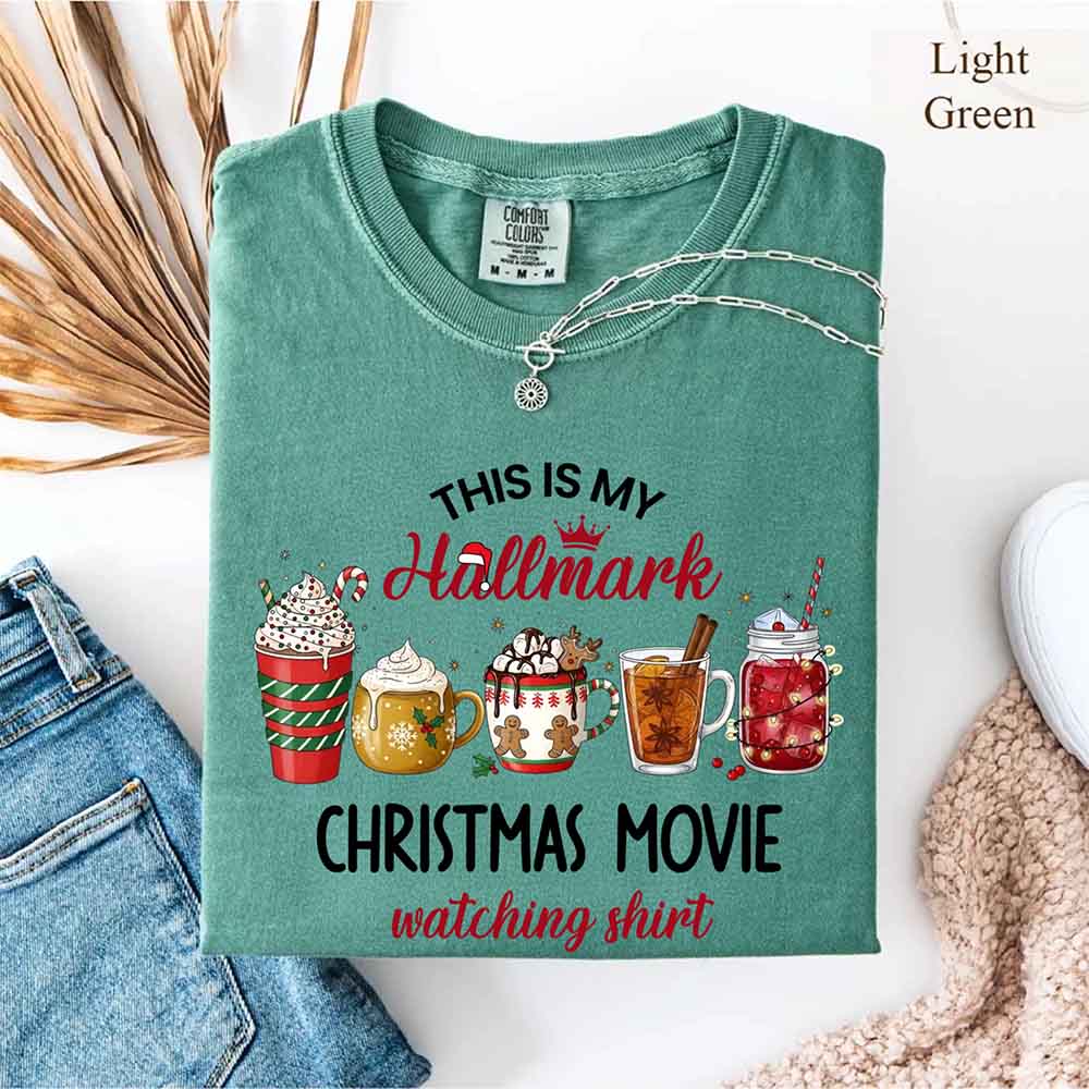 Christmas Movie Comfort Colors Shirt Hallmark Watching Tee Adorb Custom Tees