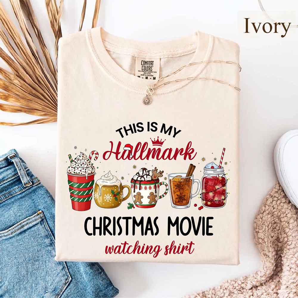 Christmas Movie Comfort Colors Shirt Hallmark Watching Tee Adorb Custom Tees