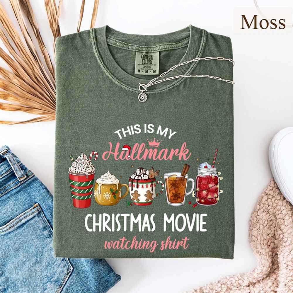 Christmas Movie Comfort Colors Shirt Hallmark Watching Tee Adorb Custom Tees
