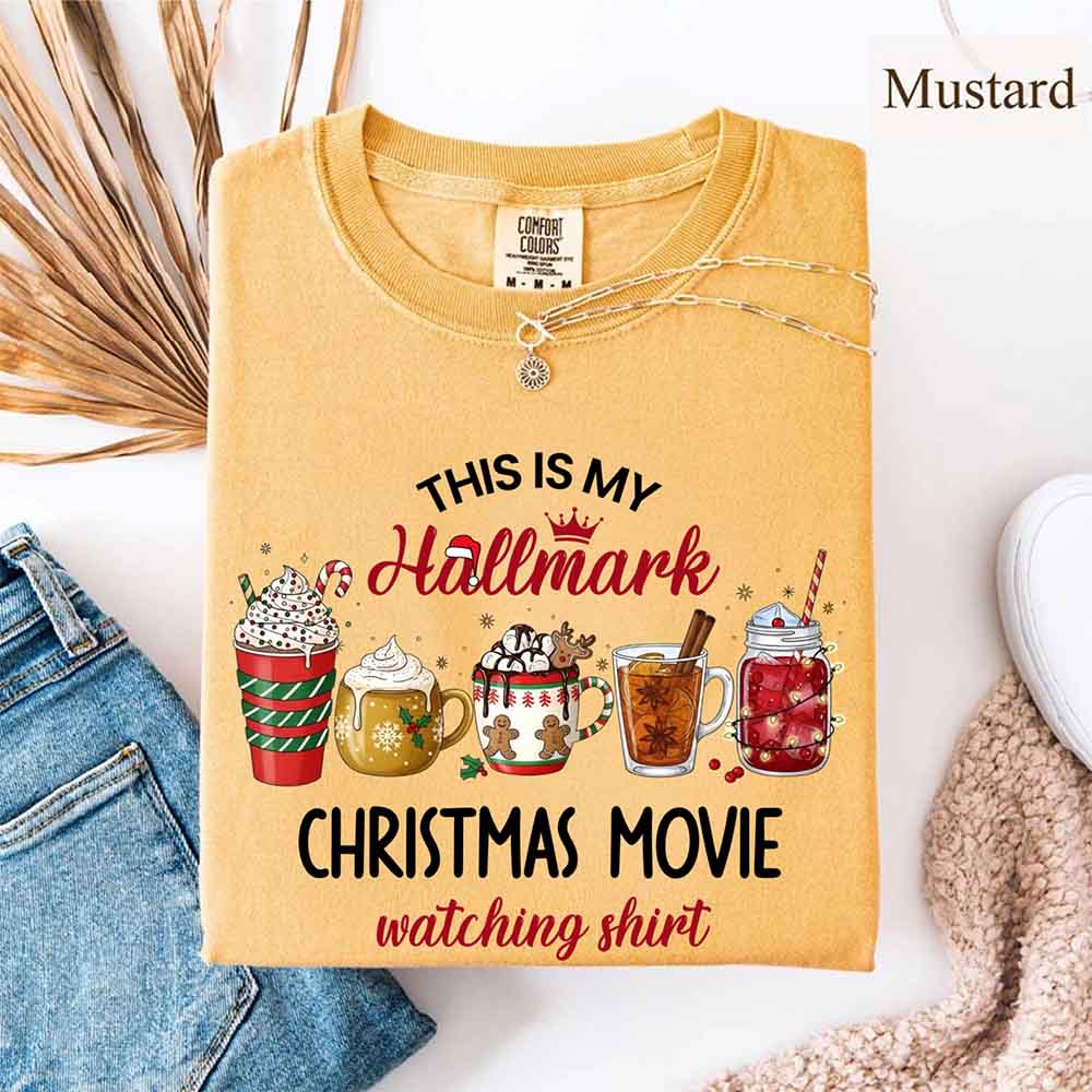 Christmas Movie Comfort Colors Shirt Hallmark Watching Tee Adorb Custom Tees