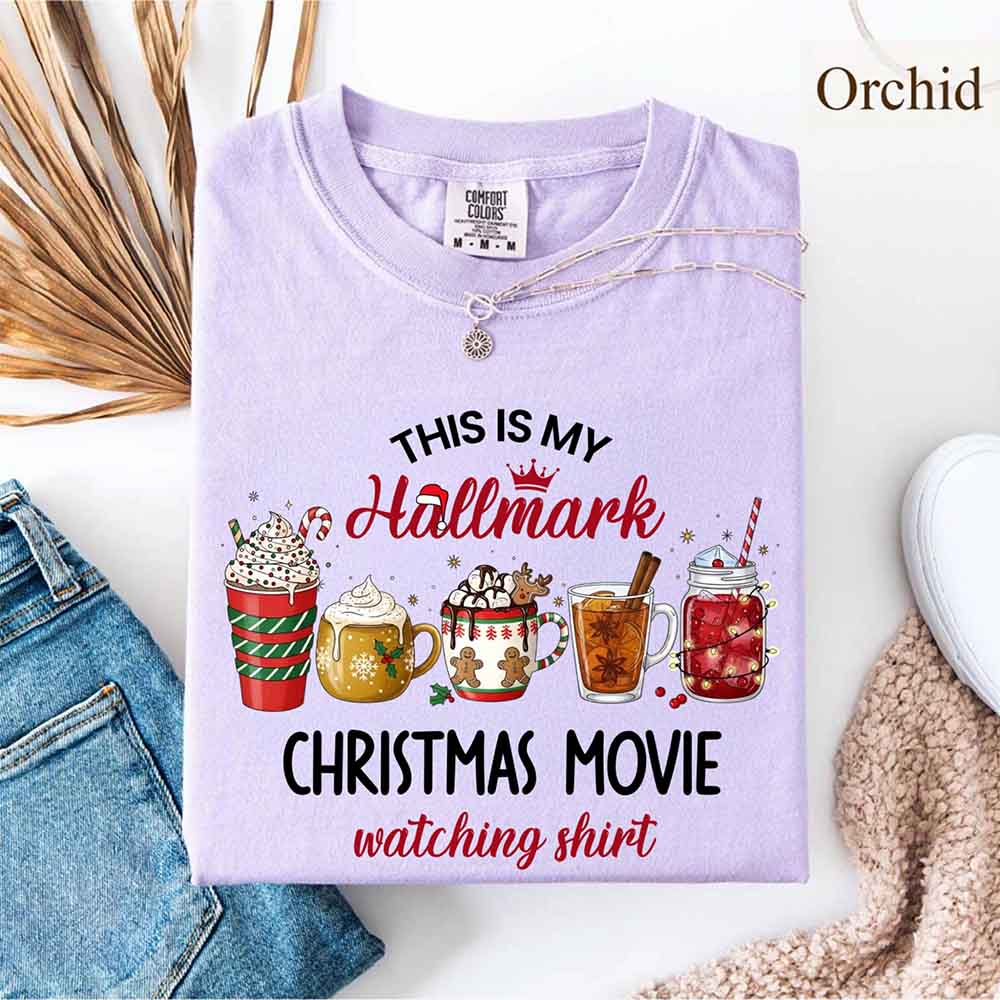Christmas Movie Comfort Colors Shirt Hallmark Watching Tee Adorb Custom Tees