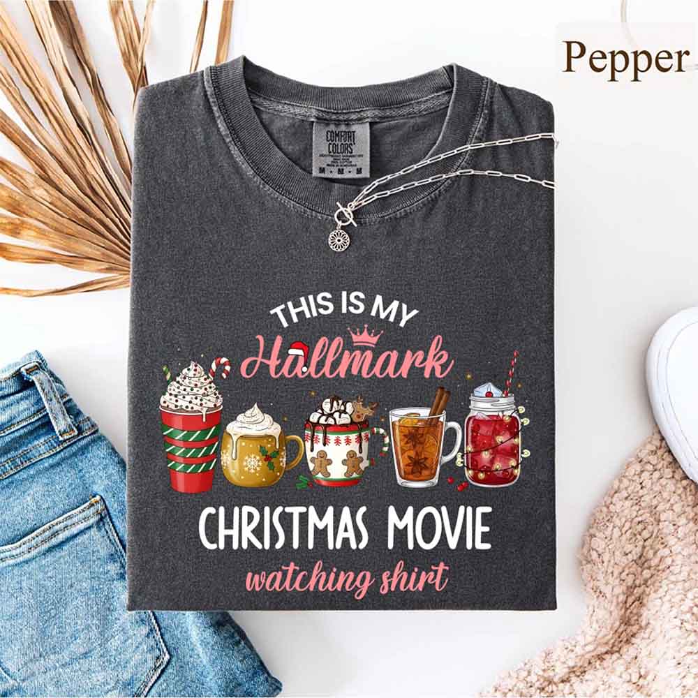 Christmas Movie Comfort Colors Shirt Hallmark Watching Tee Adorb Custom Tees