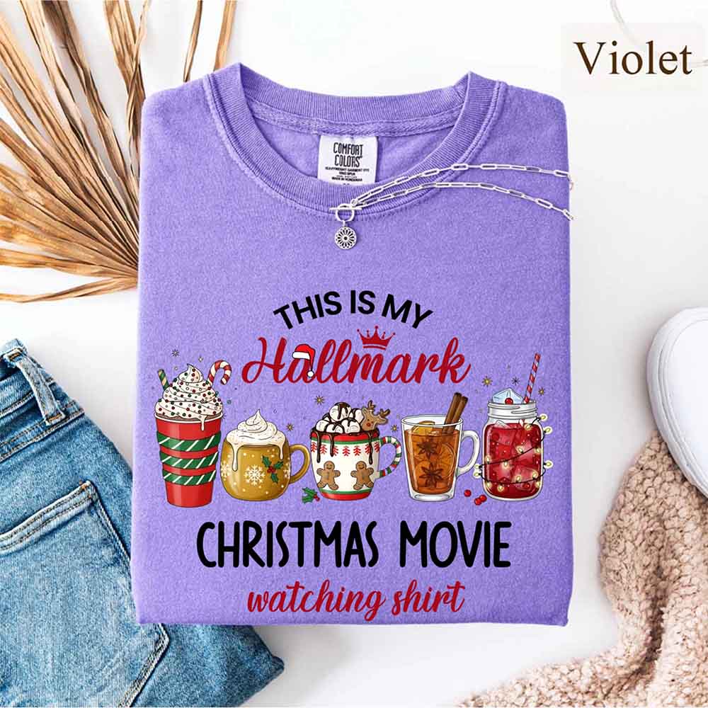 Christmas Movie Comfort Colors Shirt Hallmark Watching Tee Adorb Custom Tees