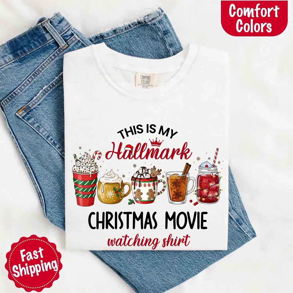Christmas Movie Comfort Colors Shirt Hallmark Watching Tee Adorb Custom Tees