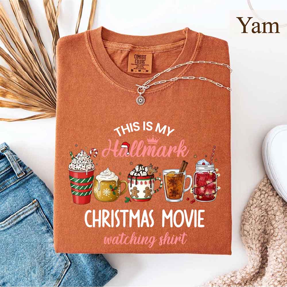 Christmas Movie Comfort Colors Shirt Hallmark Watching Tee Adorb Custom Tees