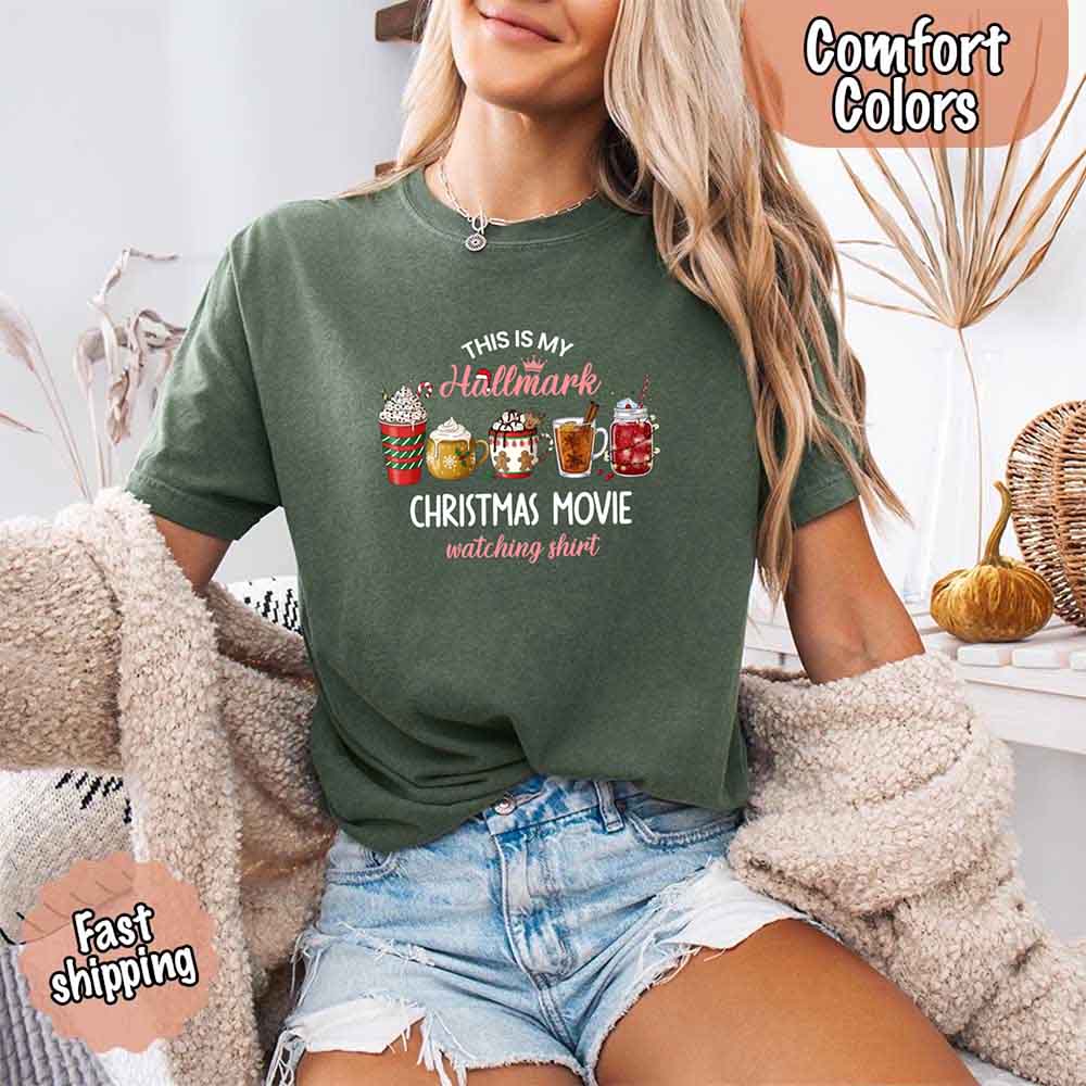 Christmas Movie Comfort Colors Shirt Hallmark Watching Tee Adorb Custom Tees