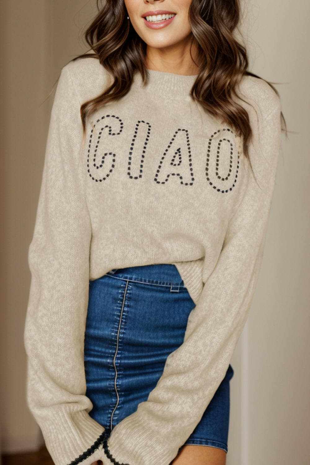 Ciao cozy round neck sweater - Love Salve 
