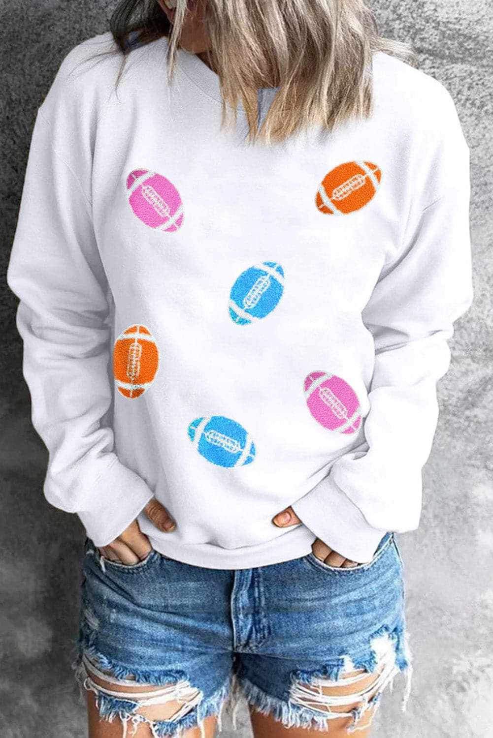 Classic long sleeve football sweatshirt - Love Salve 