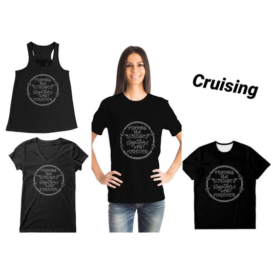 Rhinestone Cruising Tee Shirt Crew Neck, V Neck, Tank Top MM