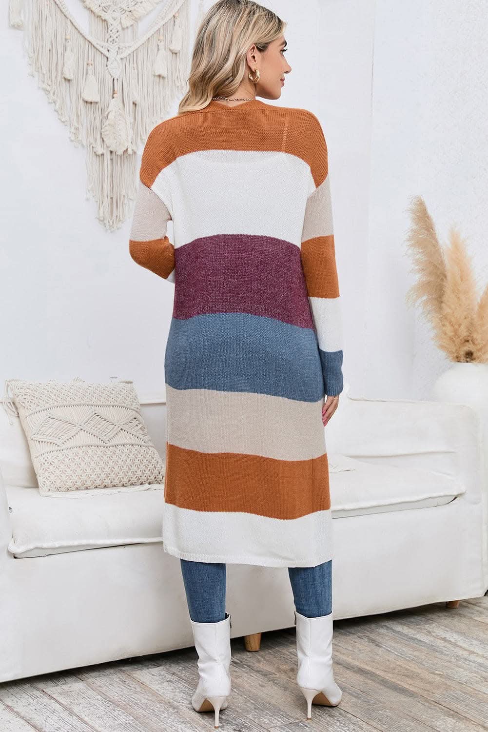 Color block cardigan with pockets - Love Salve 