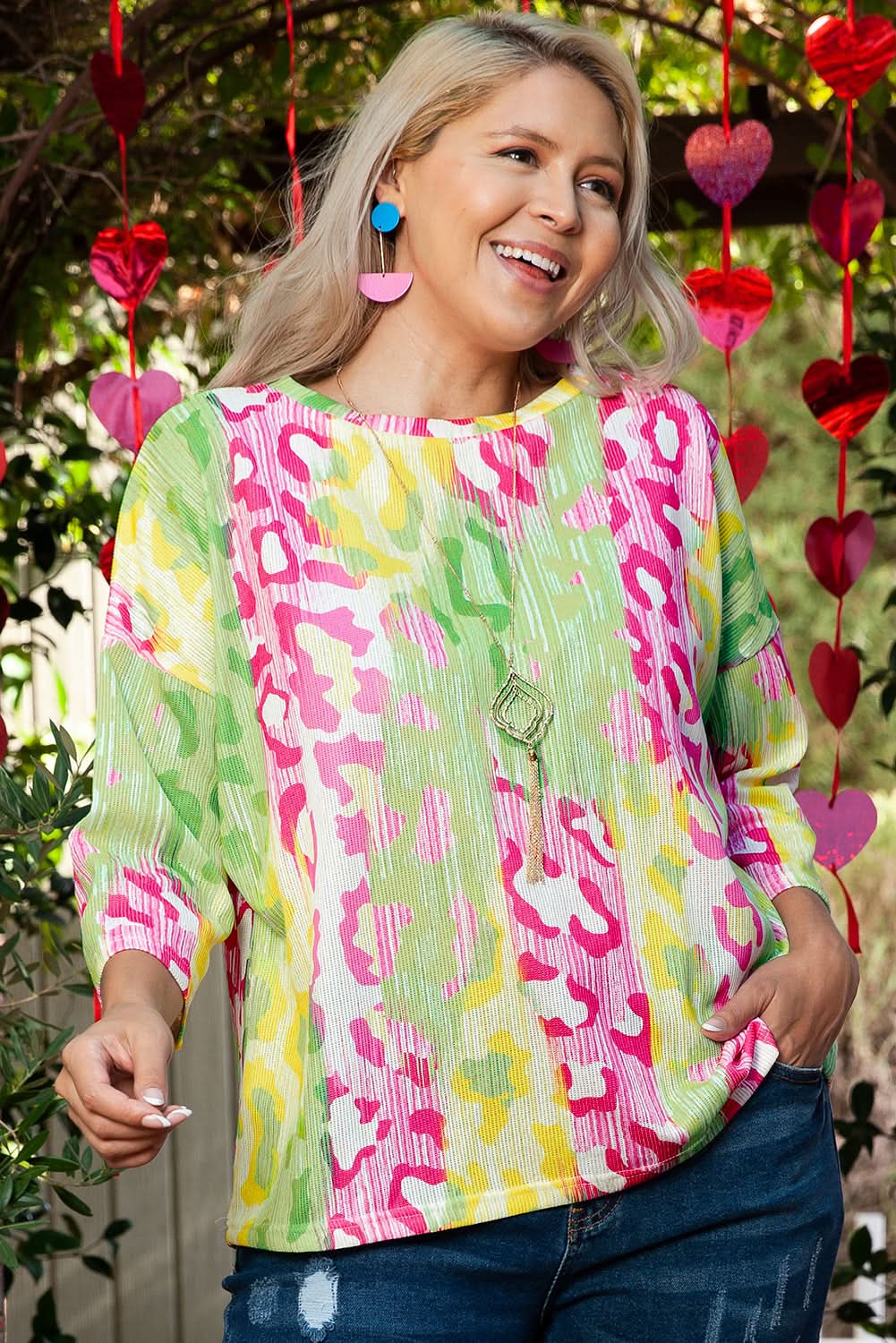 Color block leopard tee - plus size - Love Salve 