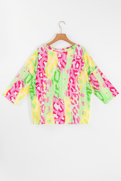 Color block leopard tee - plus size - Love Salve 