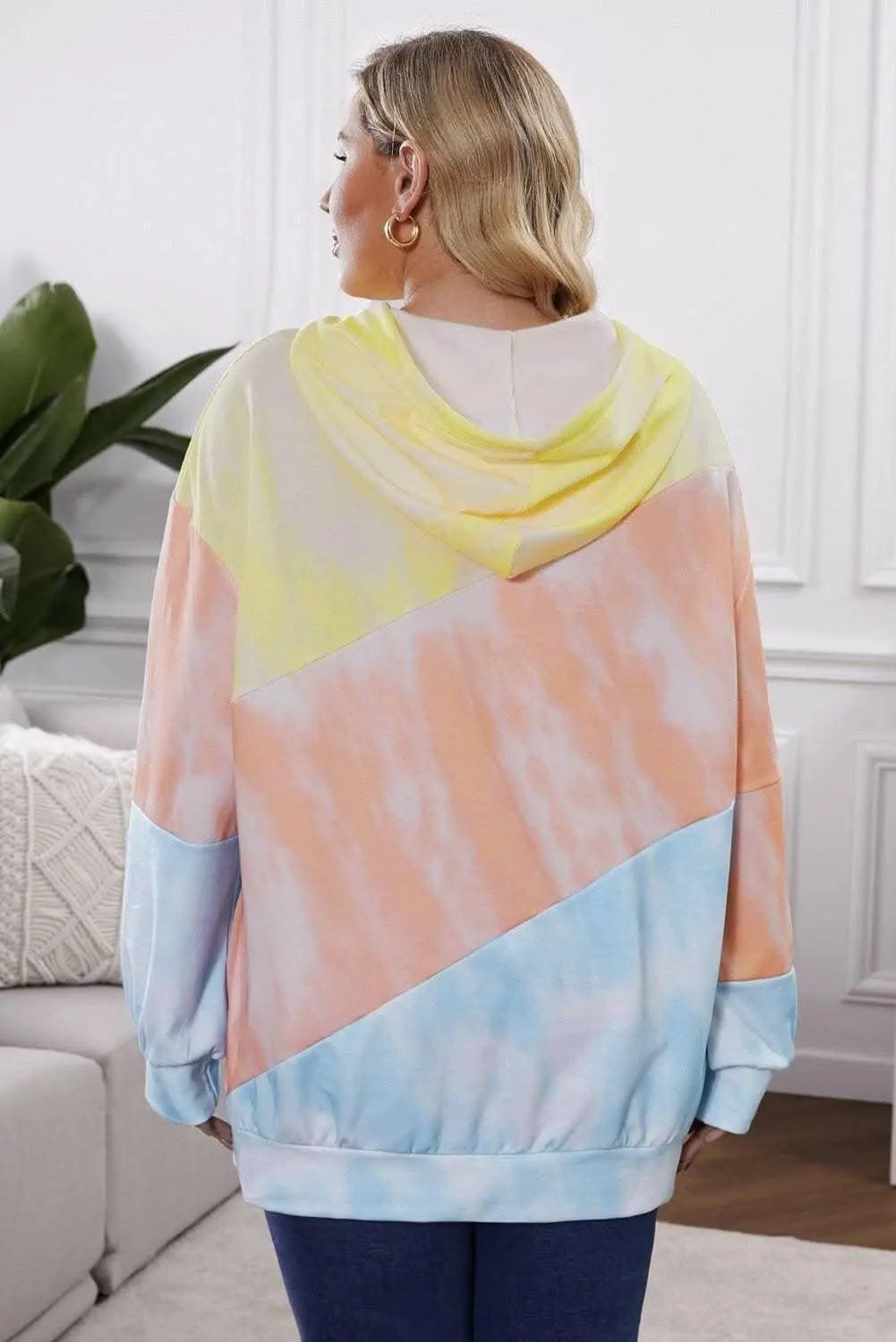 Color block plus size hoodie - Love Salve 