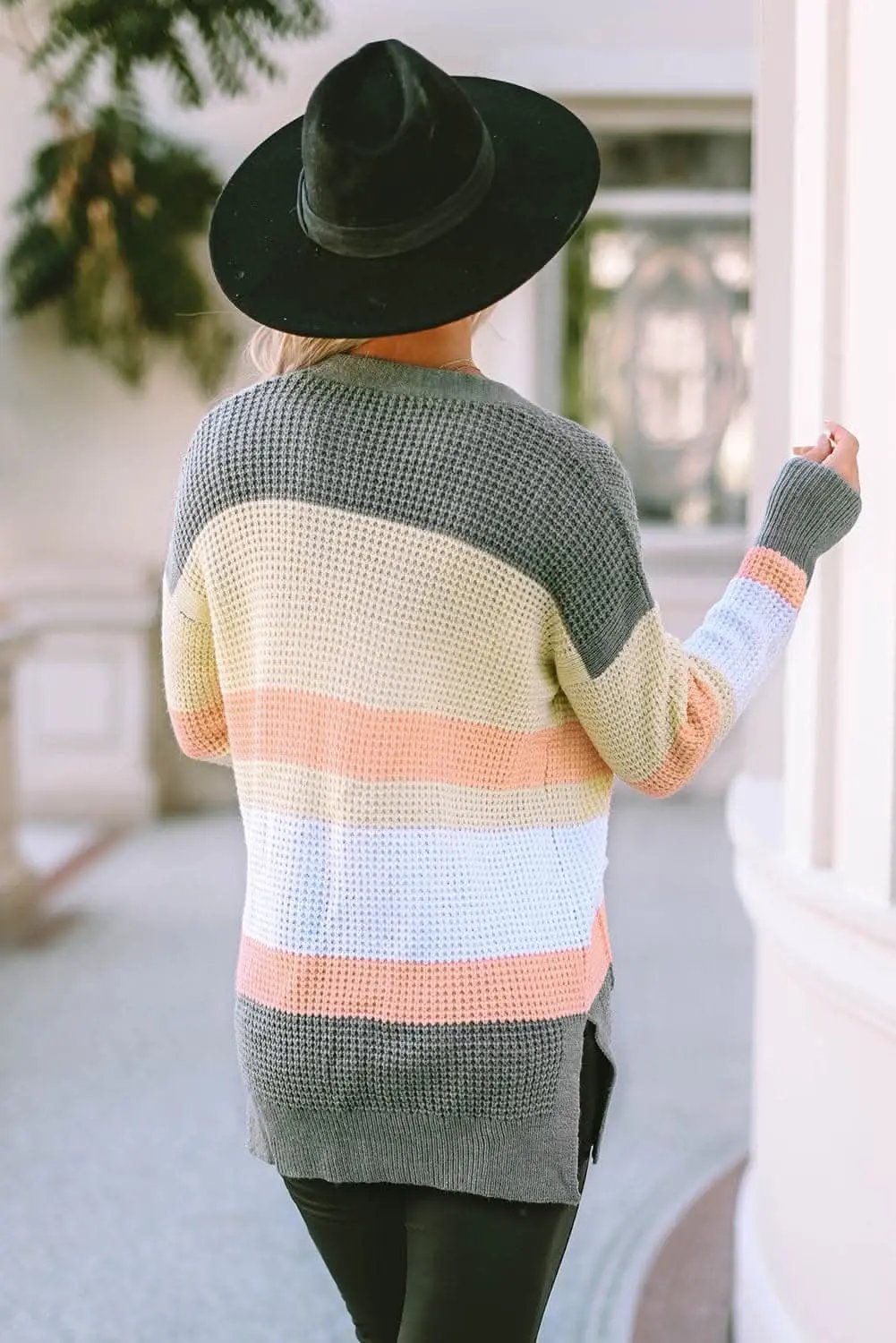 Colorful long sleeve cardigan with pockets - Love Salve 