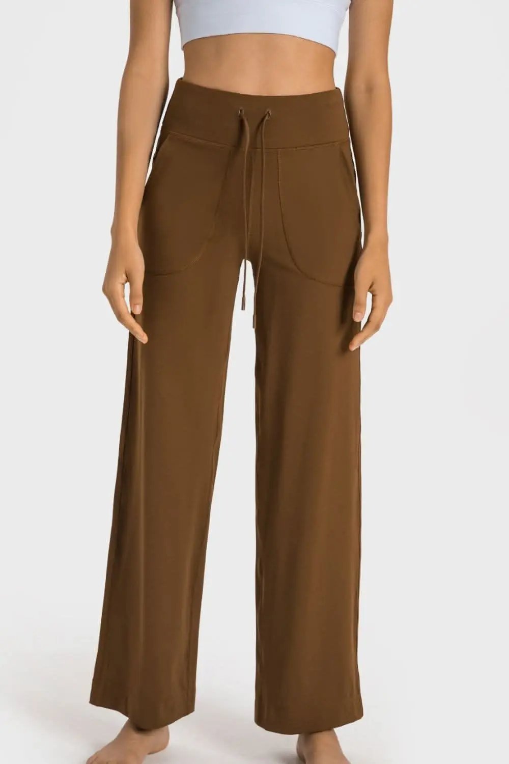 Comfort-fit wide leg pants with pockets - Love Salve 