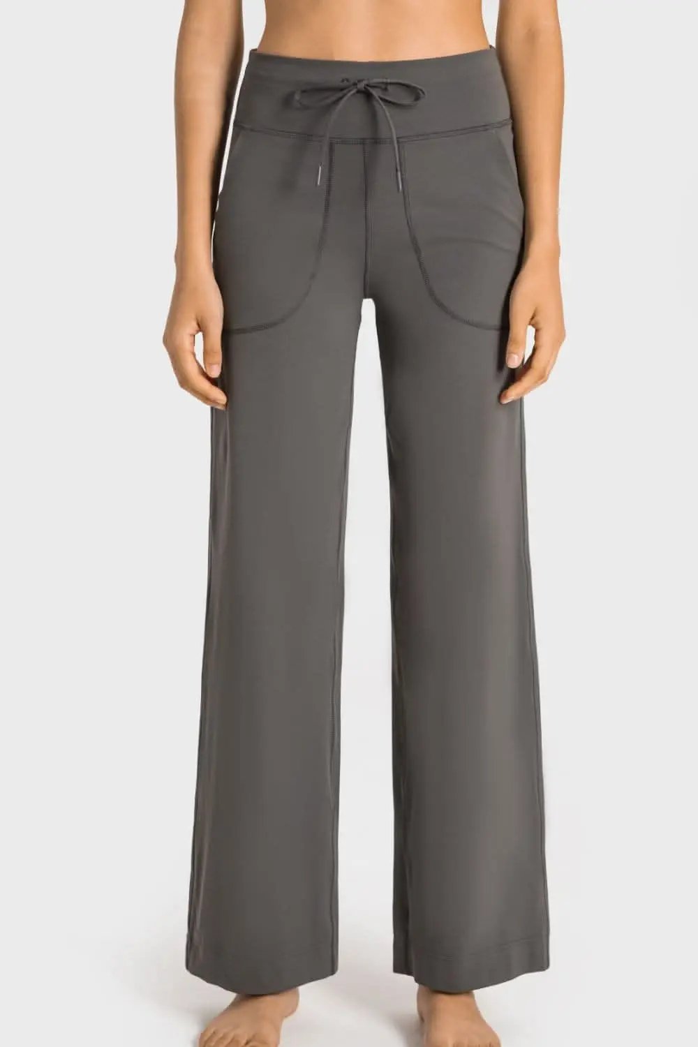 Comfort-fit wide leg pants with pockets - Love Salve 