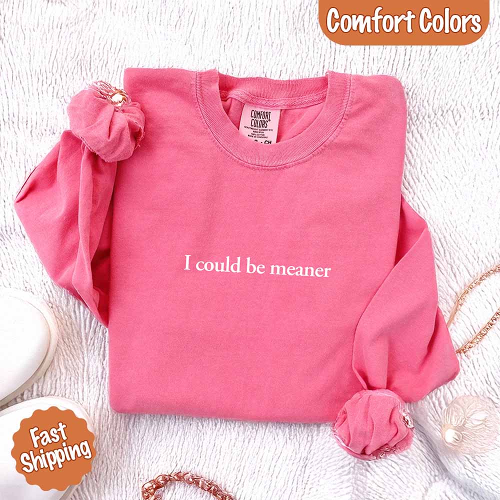 Comfort Colors I Could Be Meaner Long Sleeve Shirt Adorb Custom Tees
