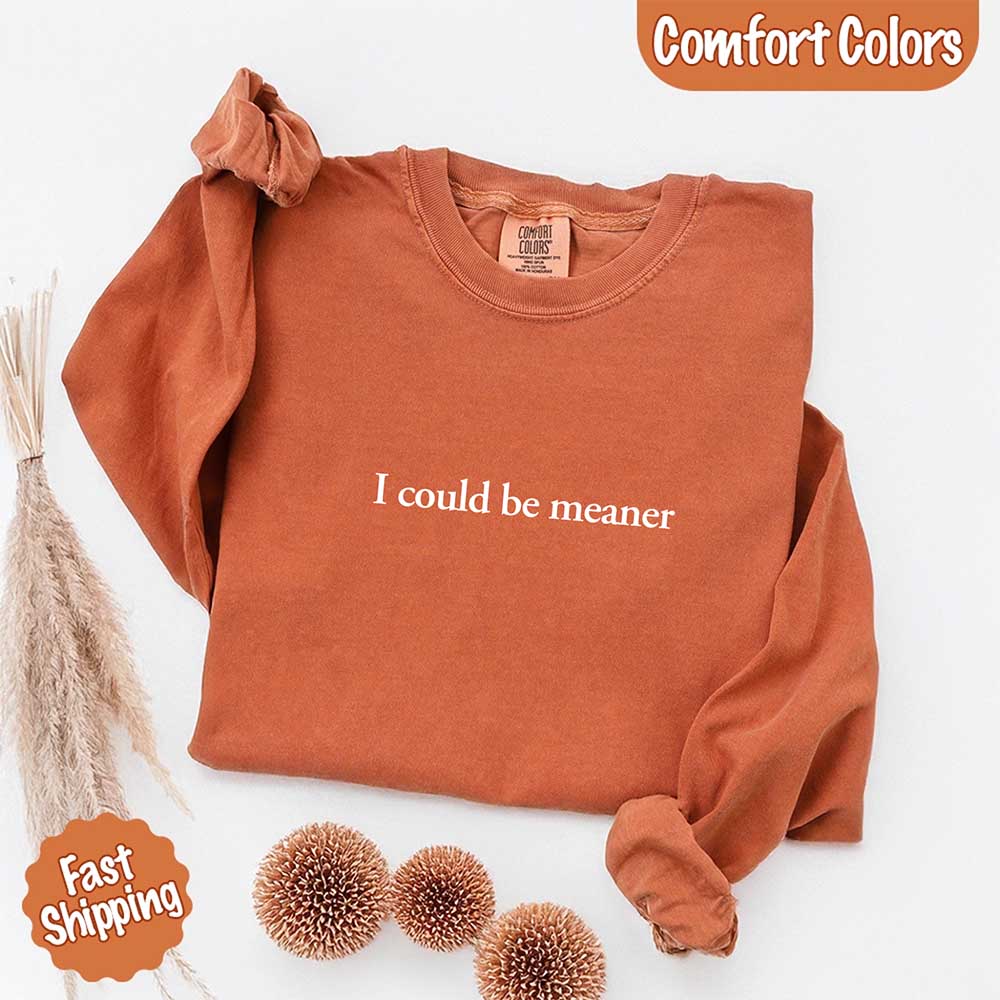 Comfort Colors I Could Be Meaner Long Sleeve Shirt Adorb Custom Tees