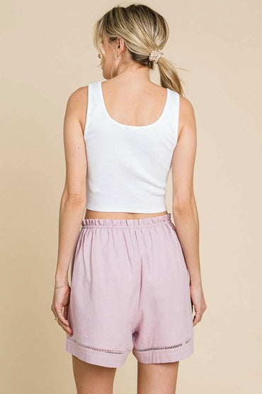 Cotton Bleu by Nu Lab High Waist Drawstring Shorts - Love Salve 