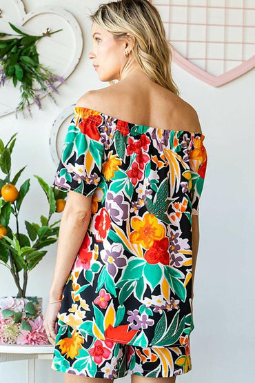 Cotton Bleu by Nu Label Floral Off-Shoulder Top 