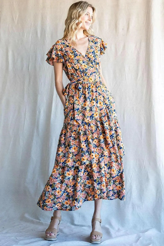 Cotton Bleu by Nu Label Floral Ruffled Midi Dress - Love Salve 