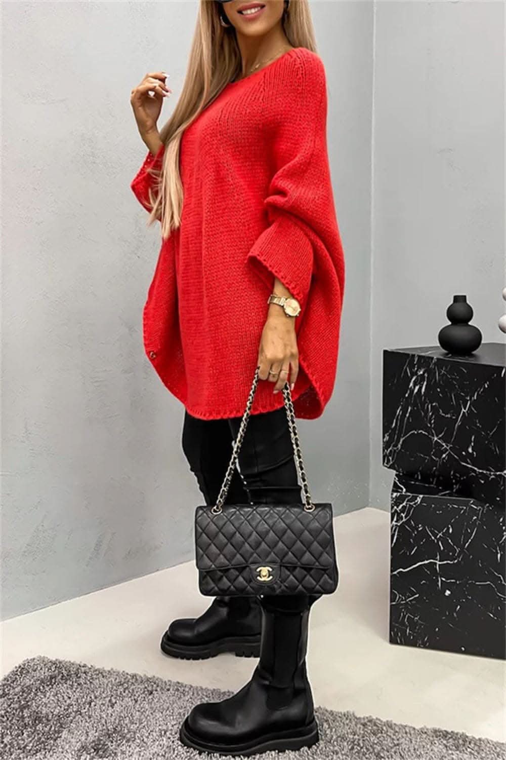 Cozy Batwing Sleeve Sweater - Love Salve 