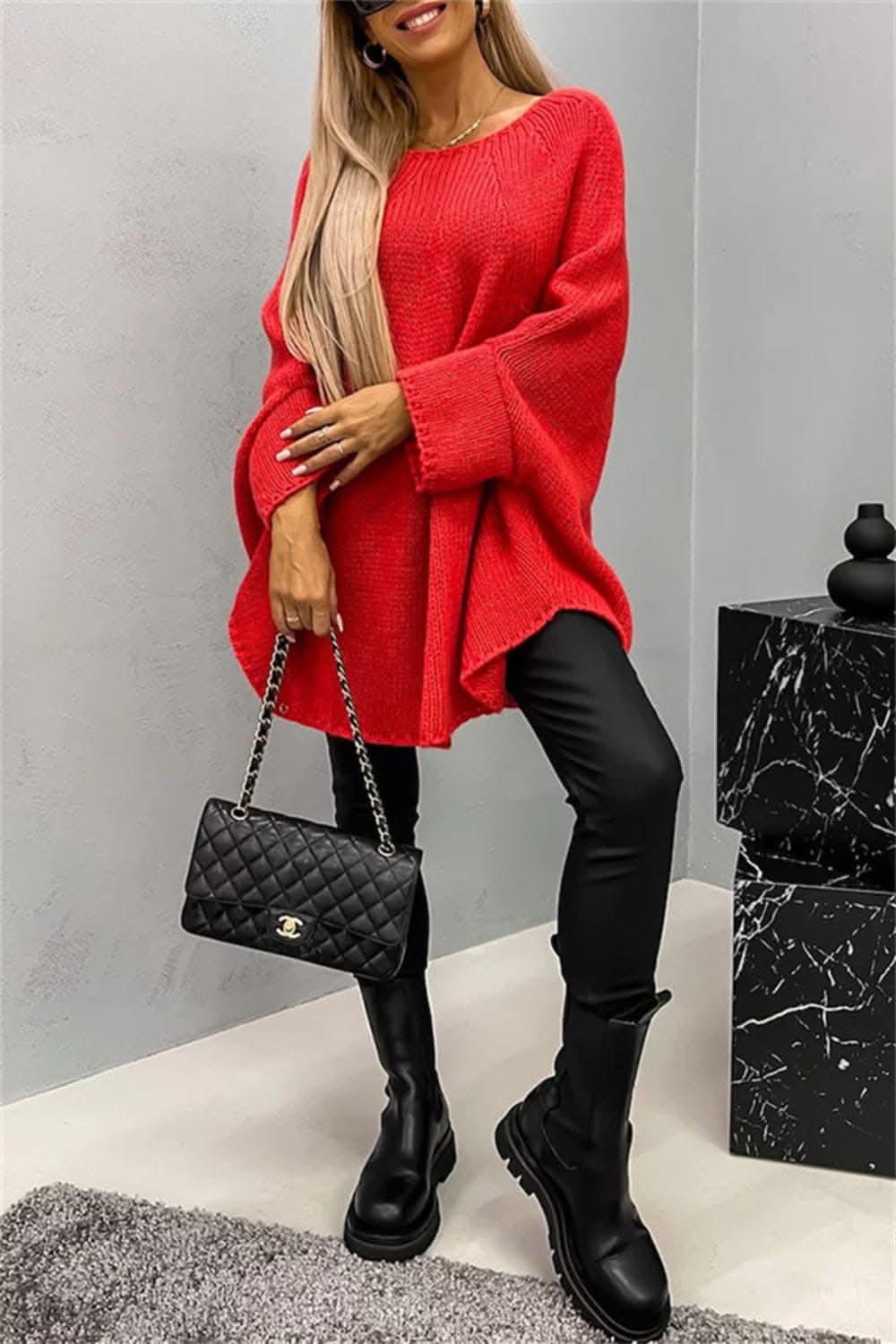 Cozy Batwing Sleeve Sweater - Love Salve 