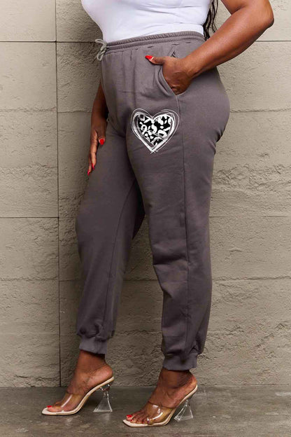 Cozy Heart Print Sweatpants - Love Salve 