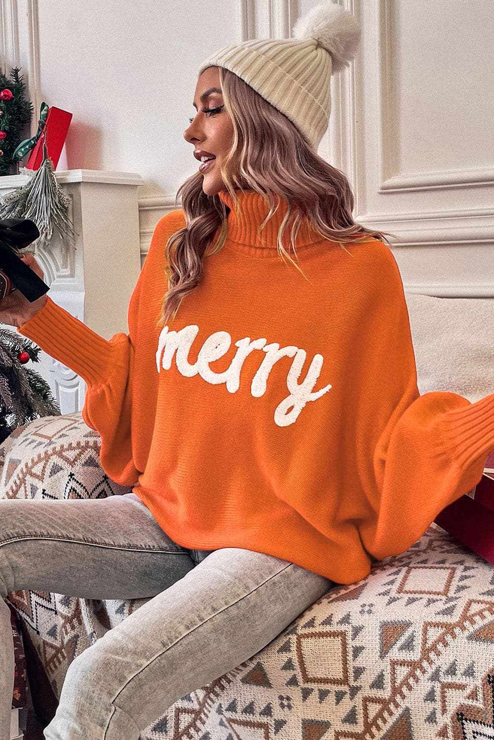 Cozy Merry High Neck Pullover - Love Salve 