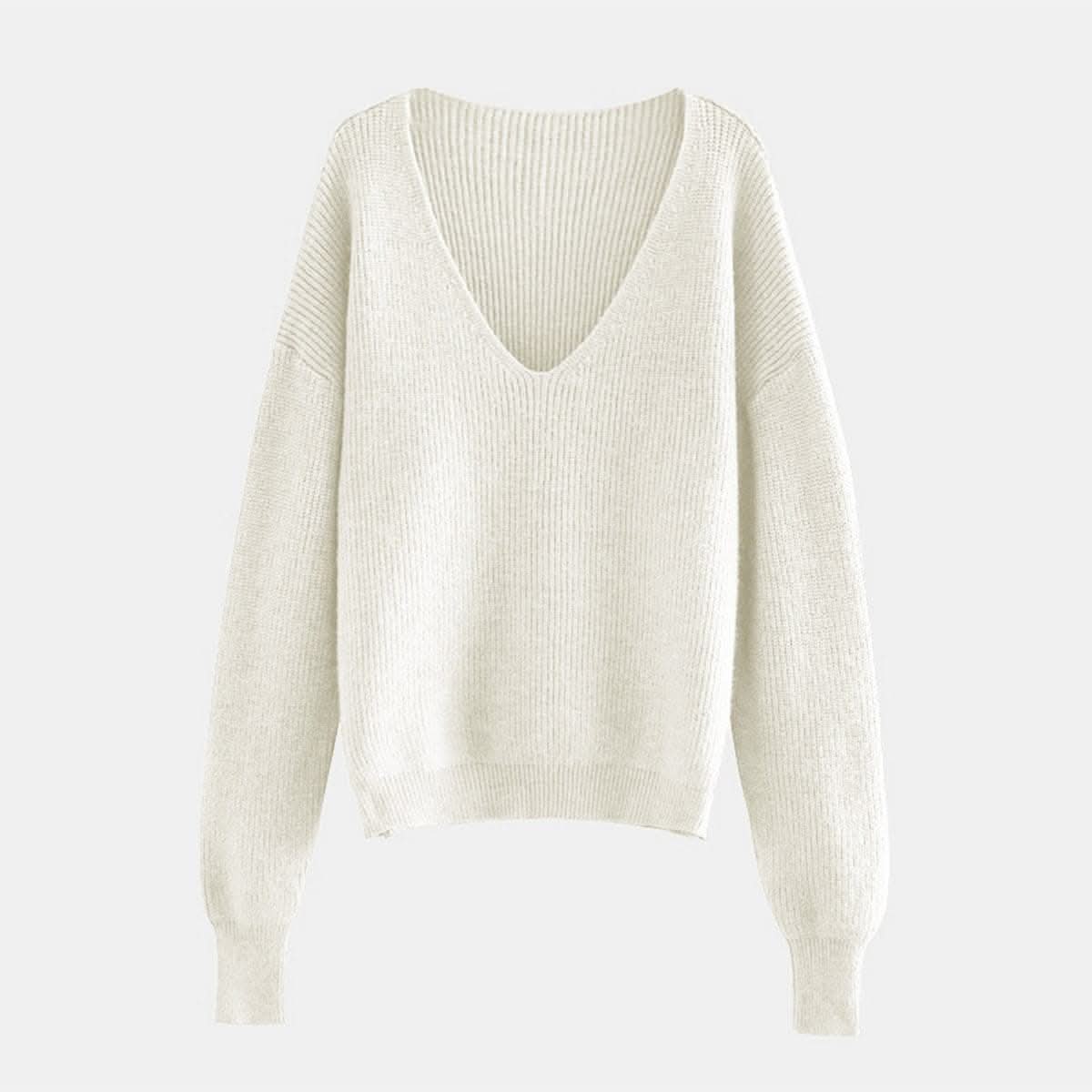 Cozy V-neck sweater with dropped shoulders 