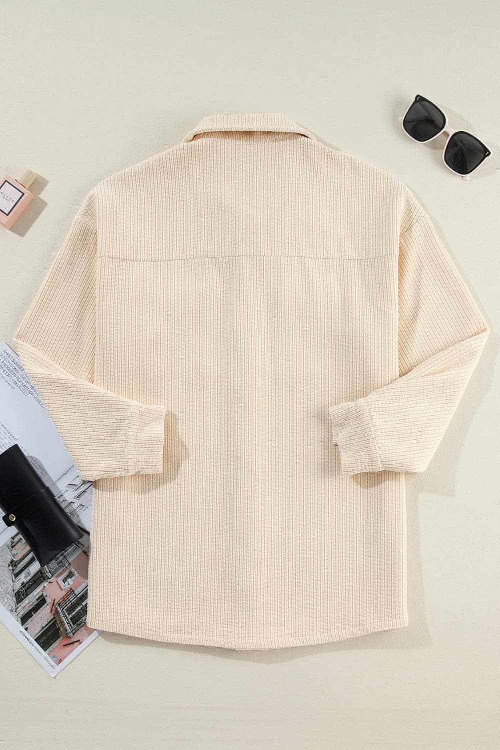 Cozy button-up shacket with pockets - Love Salve 