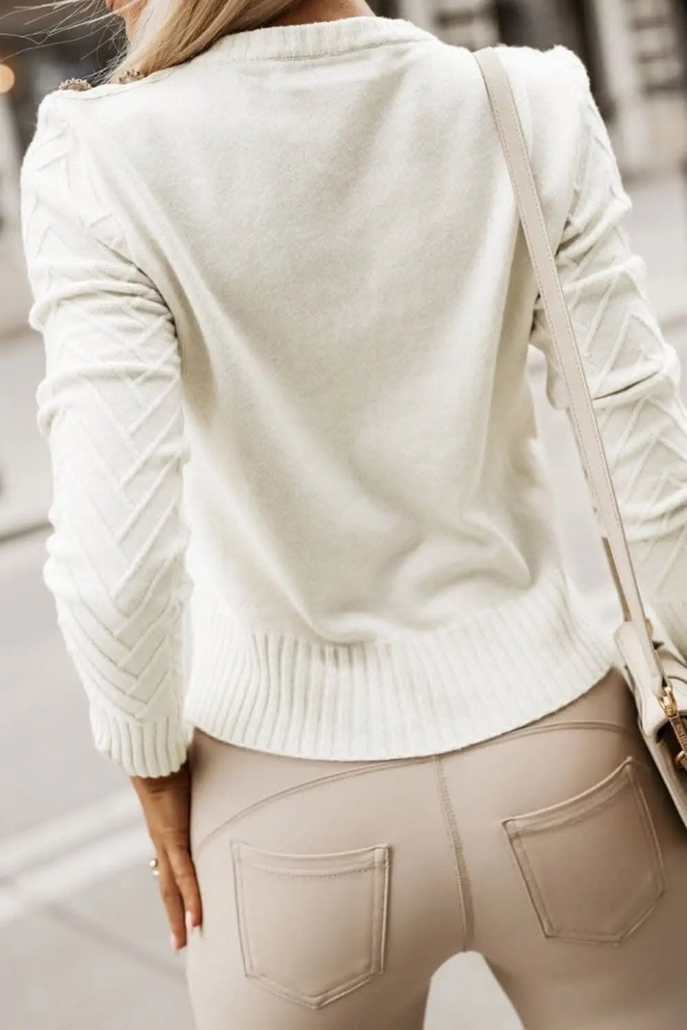 Cozy button neck pullover sweater - Love Salve 
