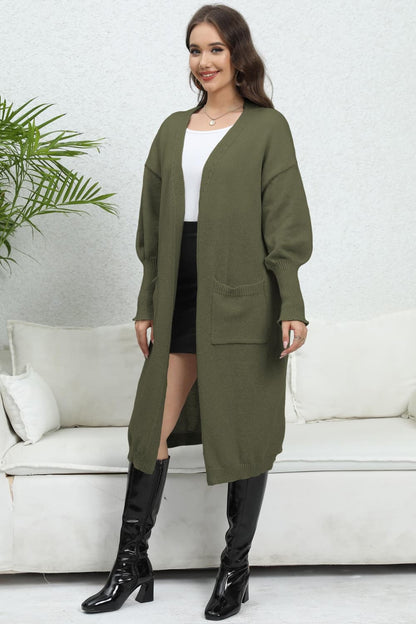 Cozy cardigan with lantern sleeves 