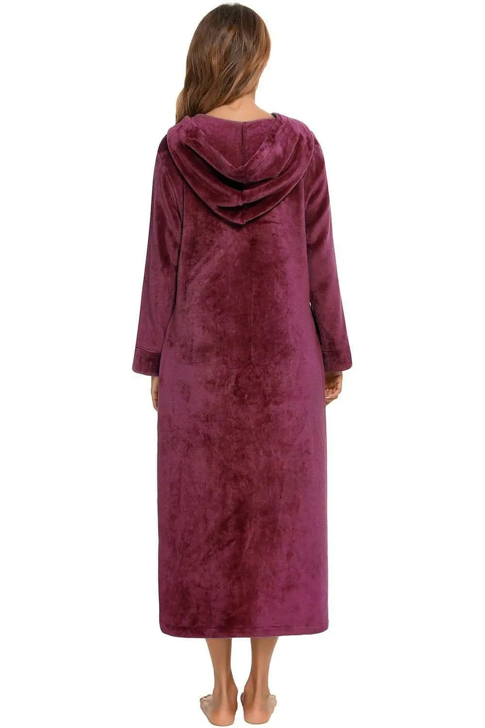Cozy hooded nightgown with pockets - Love Salve 