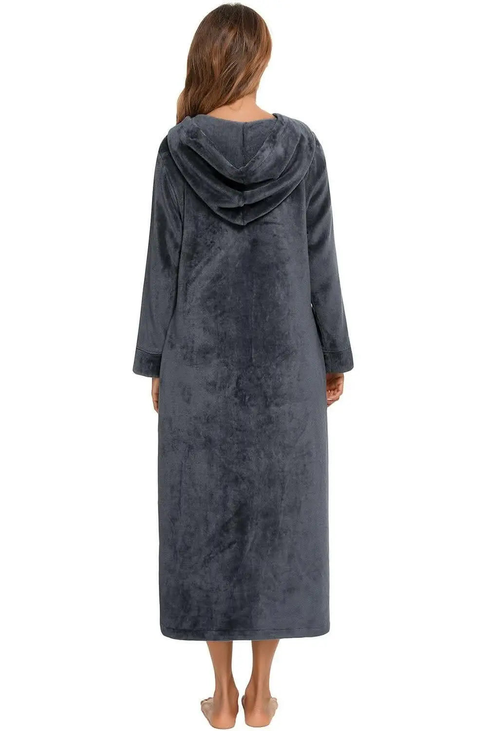 Cozy hooded nightgown with pockets - Love Salve 
