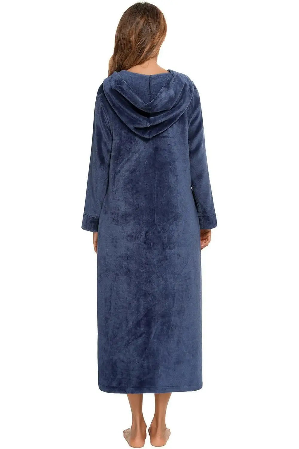Cozy hooded nightgown with pockets - Love Salve 