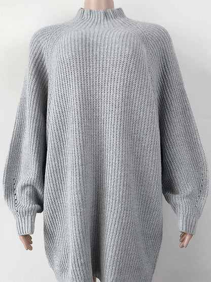 Cozy mock neck sweater dress - Love Salve 