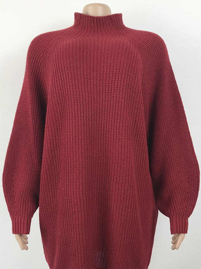 Cozy mock neck sweater dress - Love Salve 