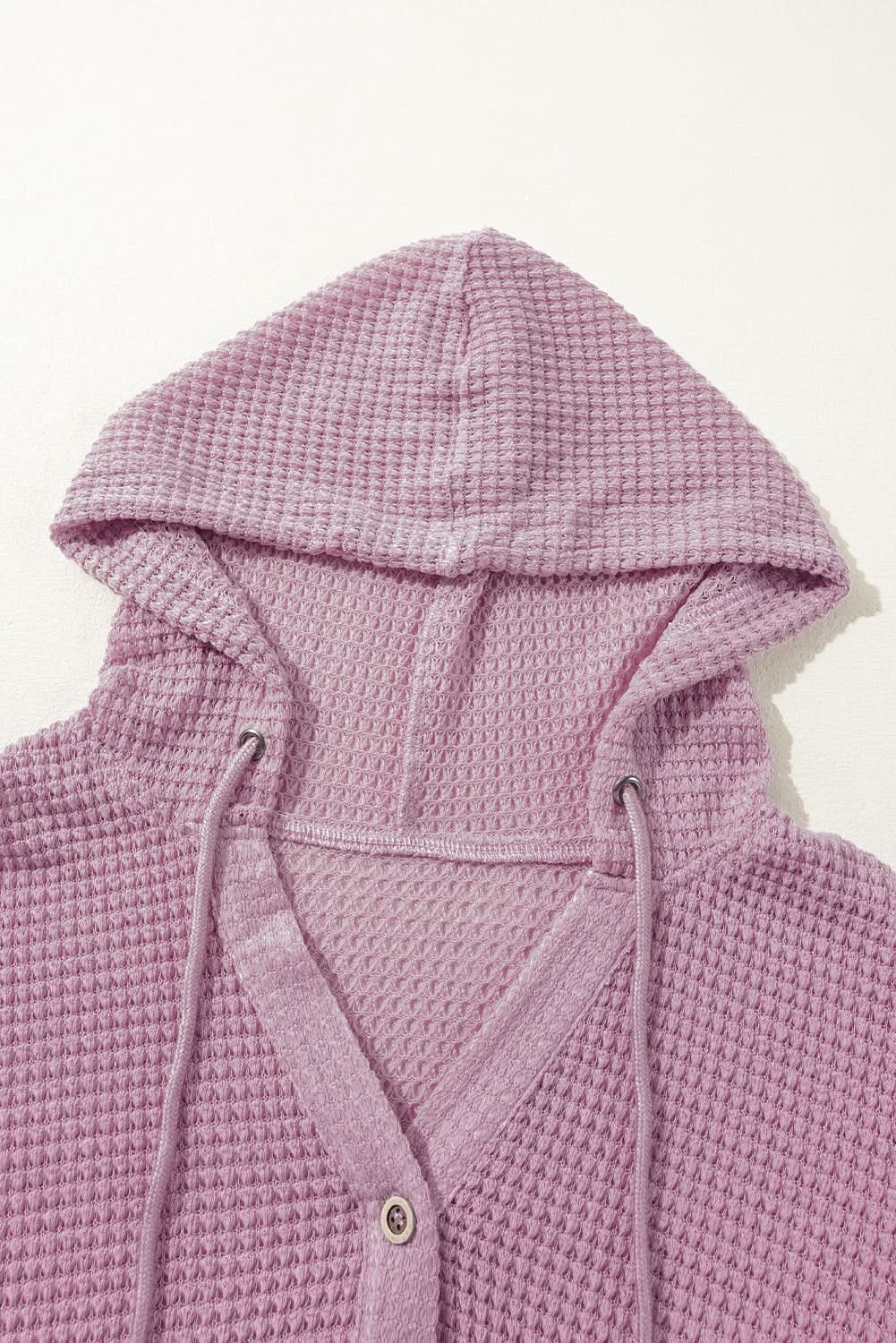 Cozy plus size hooded top with buttons - Love Salve 
