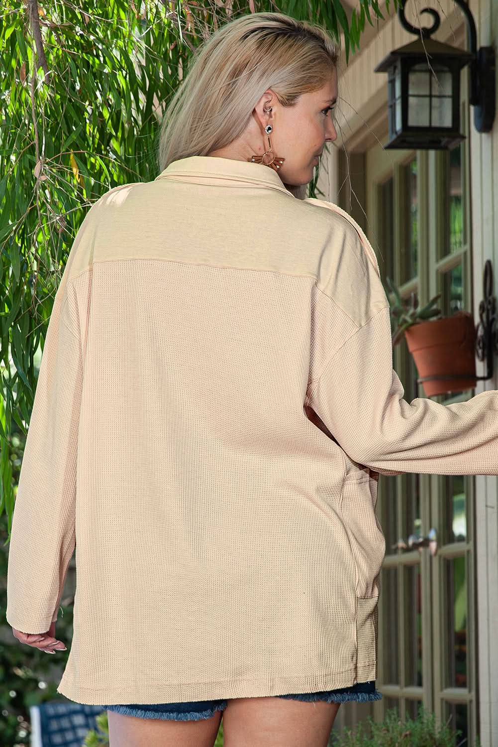 Cozy plus size thermal tunic with pockets - Love Salve 