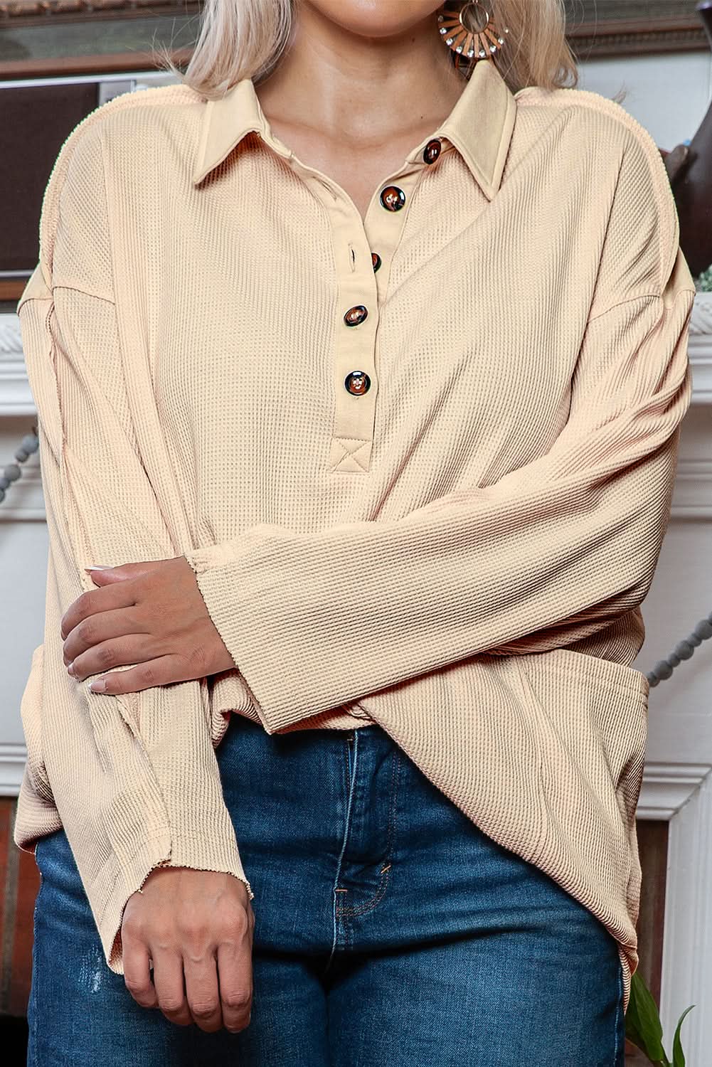 Cozy plus size thermal tunic with pockets - Love Salve 