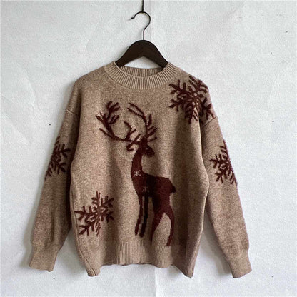 Cozy reindeer knit sweater for winter - Love Salve 