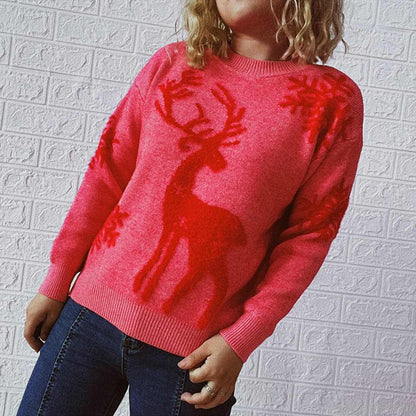 Cozy reindeer knit sweater for winter - Love Salve 