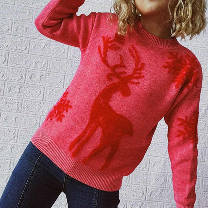 Cozy reindeer knit sweater for winter - Love Salve 