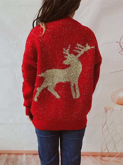 Cozy reindeer long sleeve sweater - Love Salve 