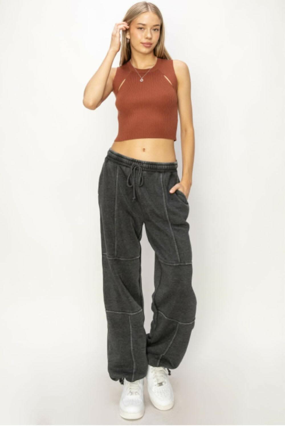 Cozy stitched drawstring pants by HYFVE - Love Salve 